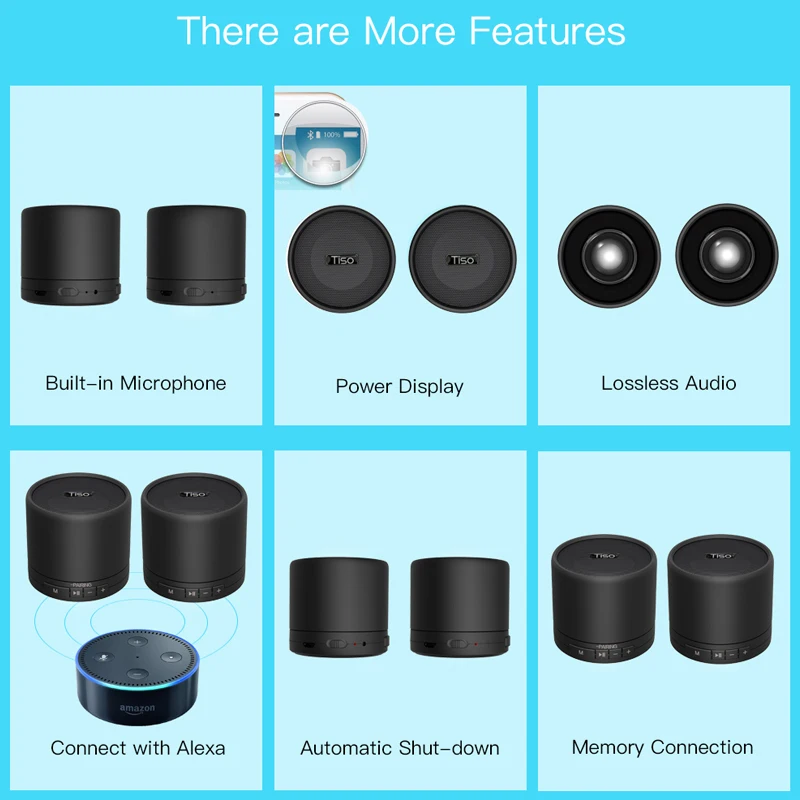 Тисо T5 СПЦ True Беспроводные стерео Bluetooth V4.2 колонки Металл 10 Вт мини портативный