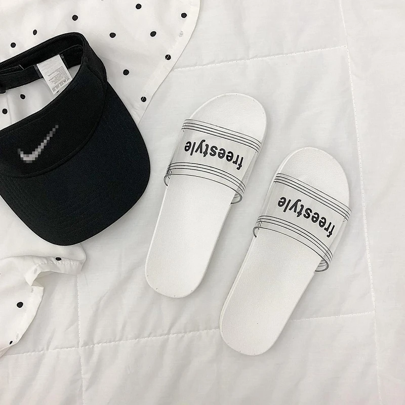 

STRAVEL Fashion Crystal Freeestyle Slippers For Women Flat Shoes Ladies Transparent Summer Beach Slides Flip Flops Woman SP52