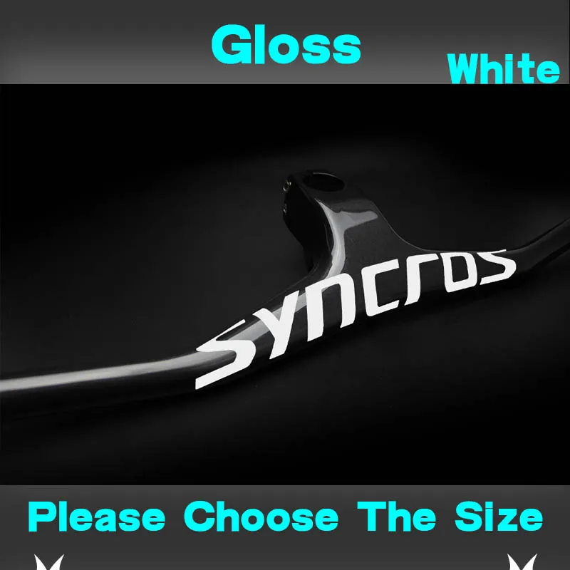 Syn Custom Champion MTB велосипедный стояк-17 градусов однообразный Интегрированный руль со стволом 3 к черный матовый углеродный MTB руль - Цвет: Black White Gloss