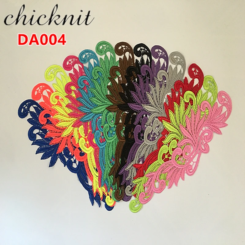 

5 pairs fluorescent color Flower lace Applique patch Tango Latin dance ballet costumes Dress Decor Sewing Crafts DA004
