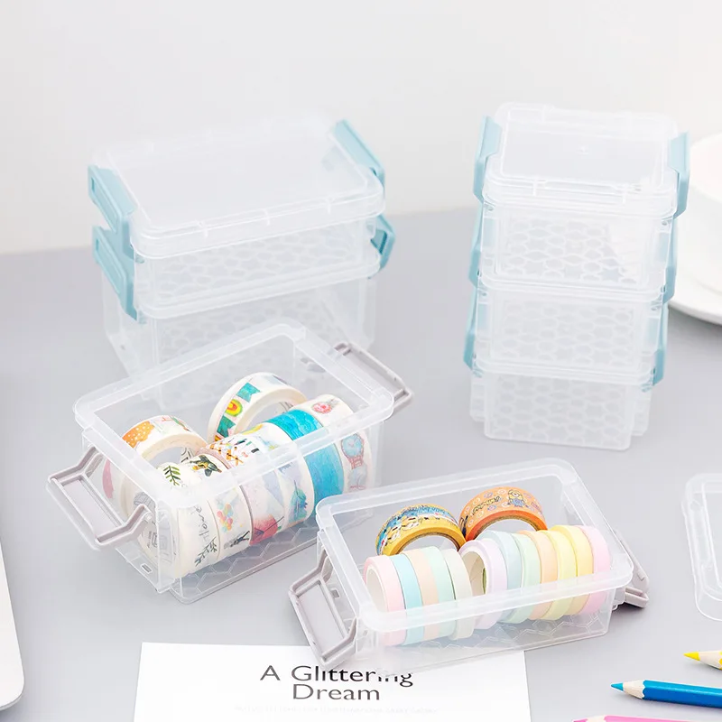 

2/3 Layers Storage Box Practical Plastic Stationery Case for Tape Clip Sticker Toy Cosmetic Jewelry Organizer Office Home Supply