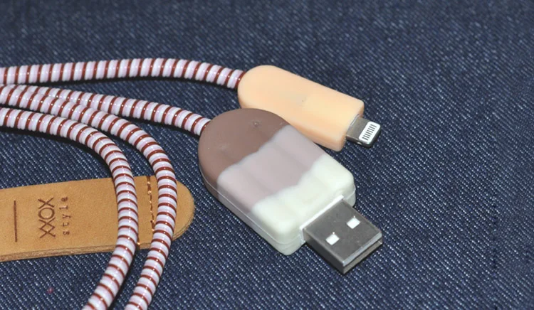 Хороший подарок милый мультфильм USB кабель наушников протектор набор с намотки кабеля Наклейки шнур спираль протектор для iphone 5 6 6s 7 plus