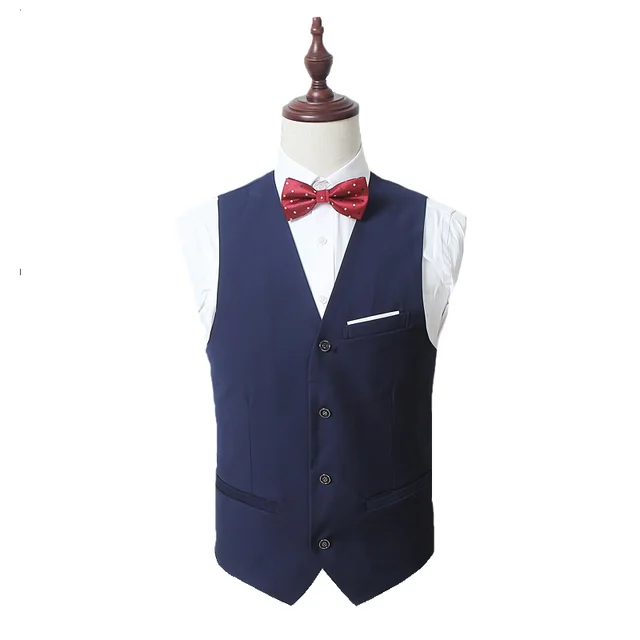 Ouekanlysian White Suit Vest Men Slim Fitted Formal Dressing Wedding