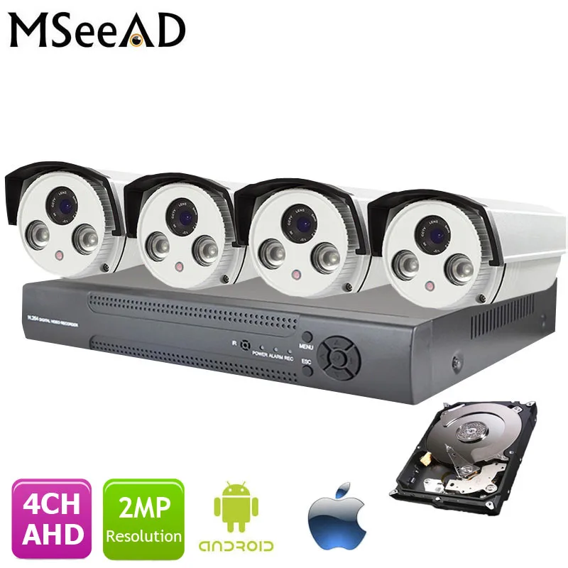 

Outdoor AHD 2MP CCTV Camera System 1080P AHD DVR Kit 4 Channel Bullet Home Security Cameras de seguridad IR day/night 1TB HDD