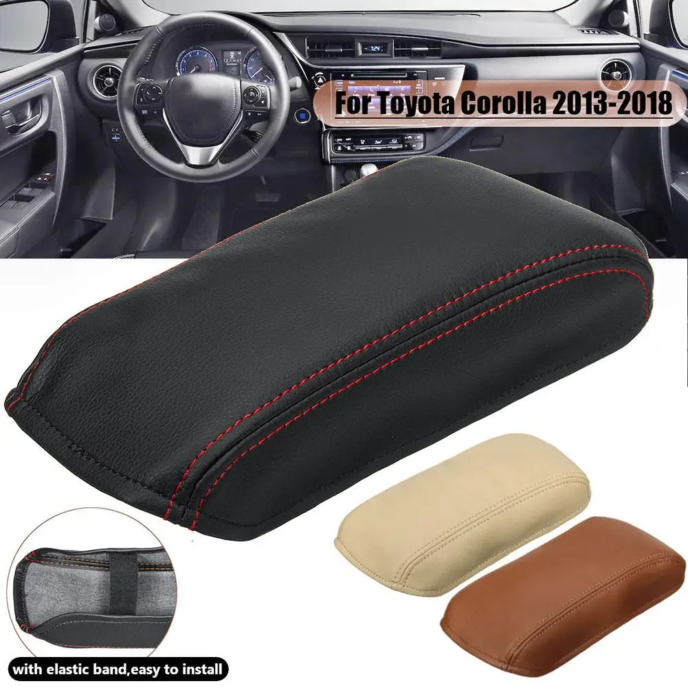 

For Toyota Corolla 13-18 Central armrest box protection PU leather cover interior decoration accessories