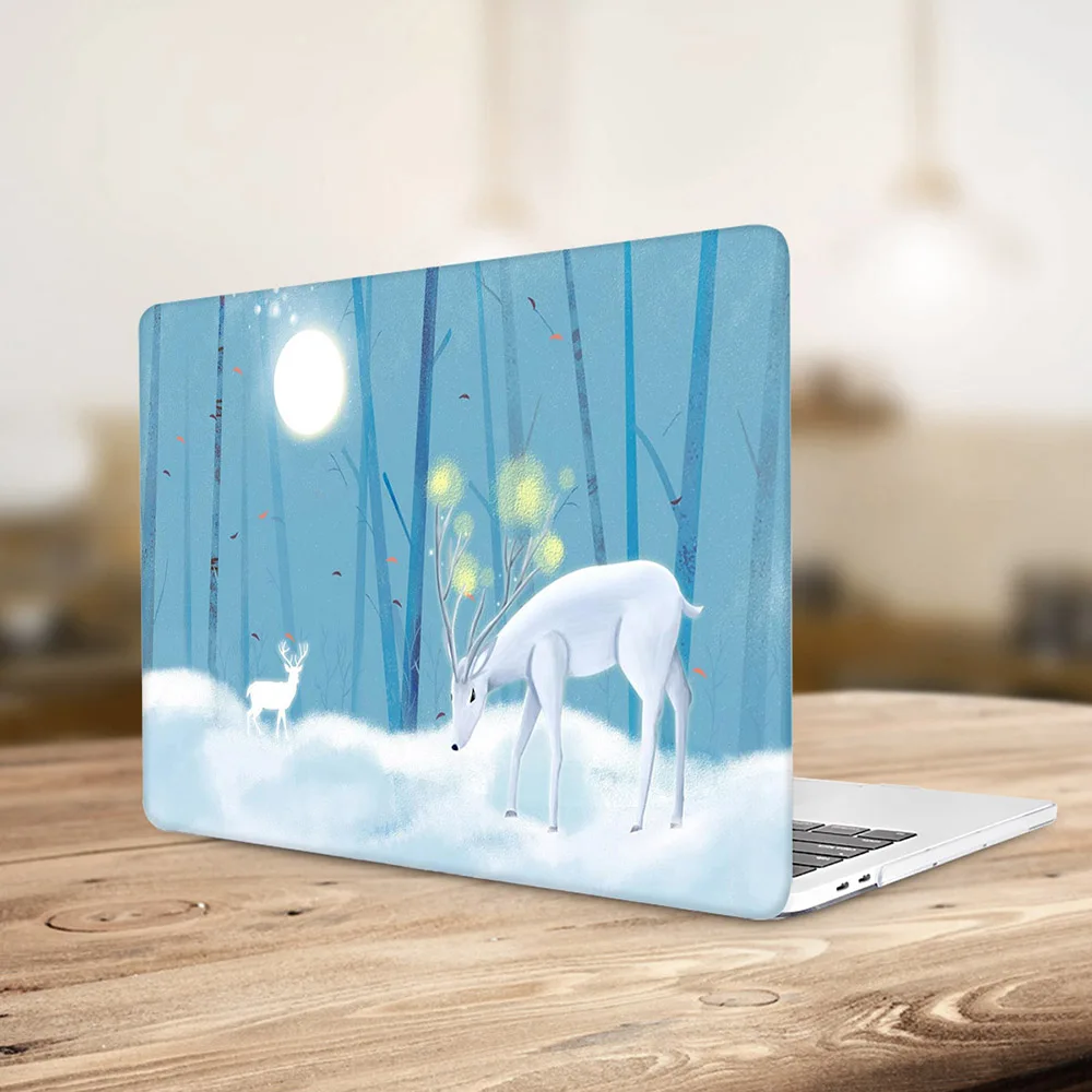 Кристально чистый чехол для Macbook Air Pro retina 11 12 13 15 красивый с рисунком лося macbook 2018