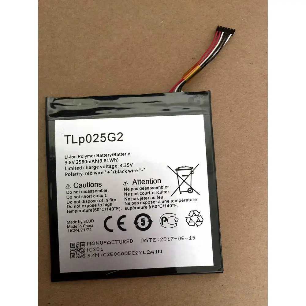 

Original 2580mAh TLP025G2 TLP025GC Battery For Alcatel One Touch Pixi 4 7.0 9003X Smart Phone