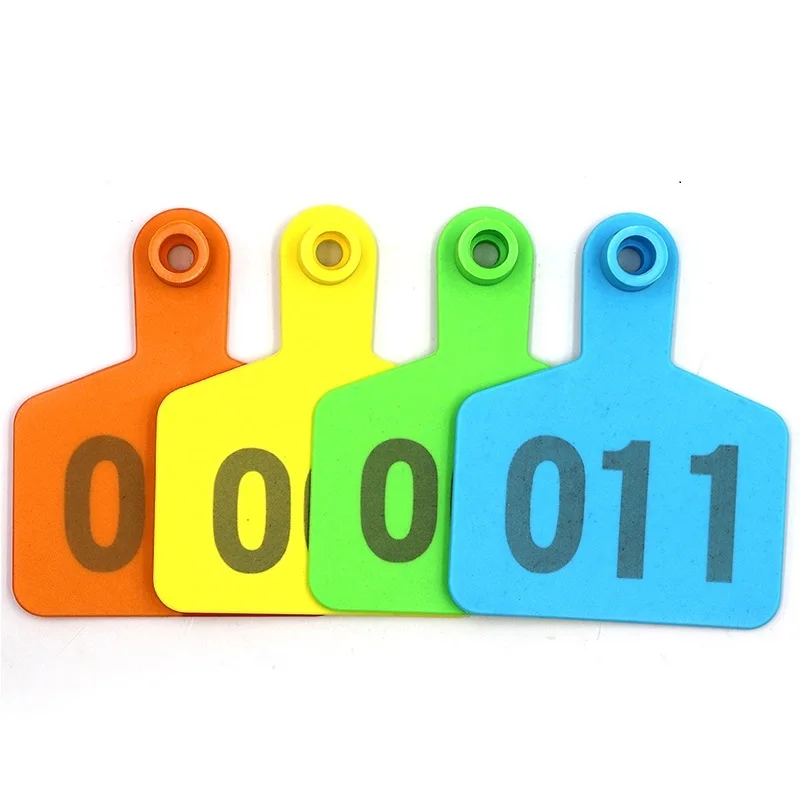 

100 Pcs Livestock Cattle Cow Ear Tag Signs High Qulity TPU Ear Typing Copper Head Earrings Farm Animal Identification Card