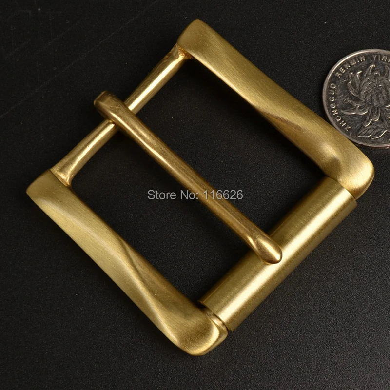 

DIY leather craft solid brass belt pin buckle 3pcs/lot twist design with rolling bar inner width 40mm