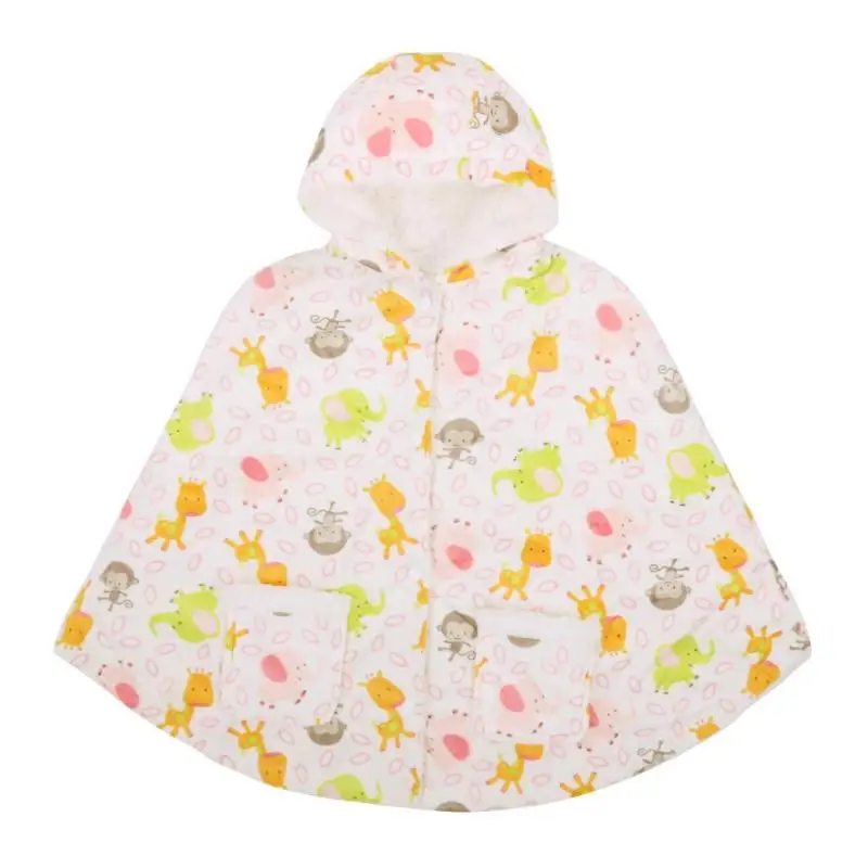 Детская накидка с капюшоном, зимние бархатные пальто, детская накидка, верхняя одежда для мальчиков и девочек, мягкая куртка, зимнее пальто для новорожденных, От 0 до 4 лет - Цвет: Розовый