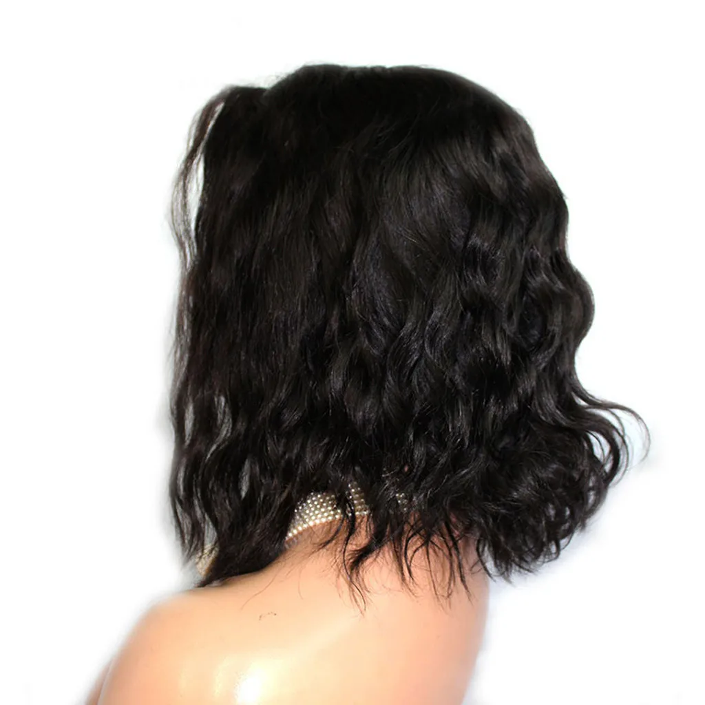 

Factory price 1pc Women Fashion Lady False Wig Black Fashion Curly Short Bob Curly Lace Front Wig Synthetic Styling Tools Apr29