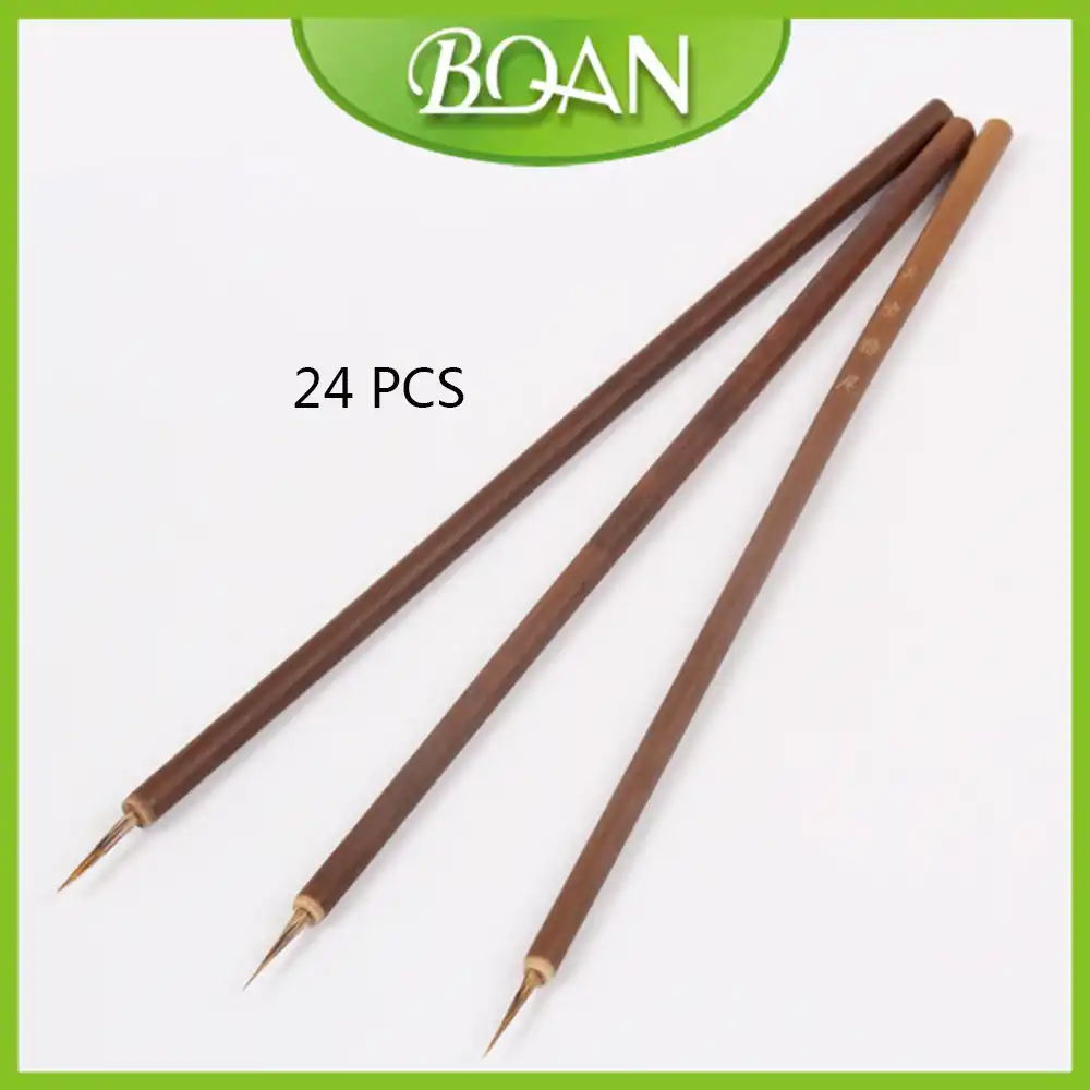 24 Pcs1 # ласка кисти для рисования бамбуковые кисти для рисования ногти художественные кисти для рисования пальцев - изображение