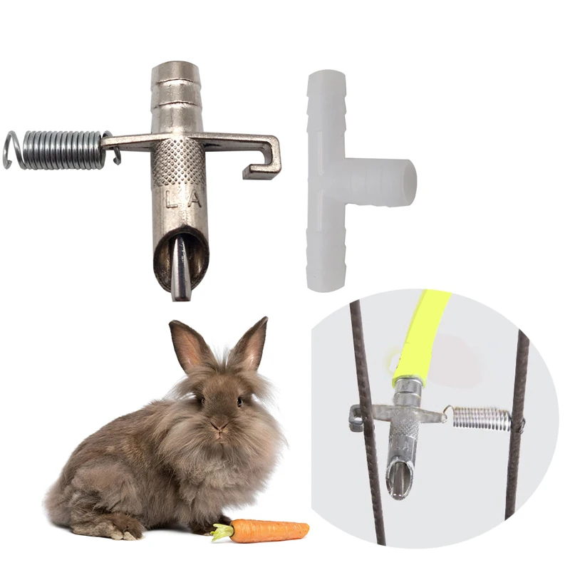 

C174 30pcs Automatic Nipple Water Feeder Poultry Animal Water Drinker with Tee Connector Springs for Rabbit Ferret Chinchilla
