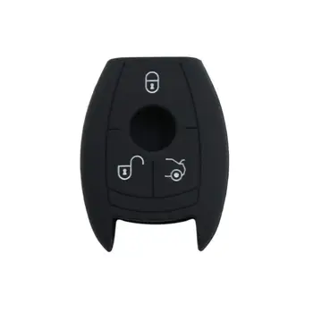 

Uxcell 3 Buttons Black Silicone Remote Key Fob Case Cover for-Mercedes Benz S C E Class Car Smart Remote Key Protective Cover