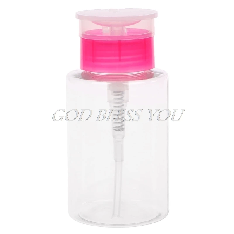 160 мл Пустой насос диспенсер жидкий гель для удаления лака чистая бутылка для дизайна ногтей - Цвет: Розовый