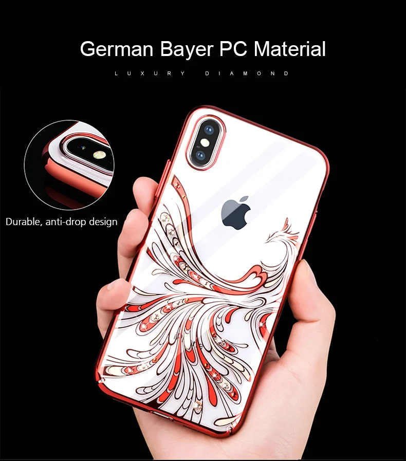 KINGXBAR Cover for iPhone Xs Cover Luxury Transparent Case for iPhone Xs Max Case Crystals from Swarovski for iPhoneXs Coque     (7)
