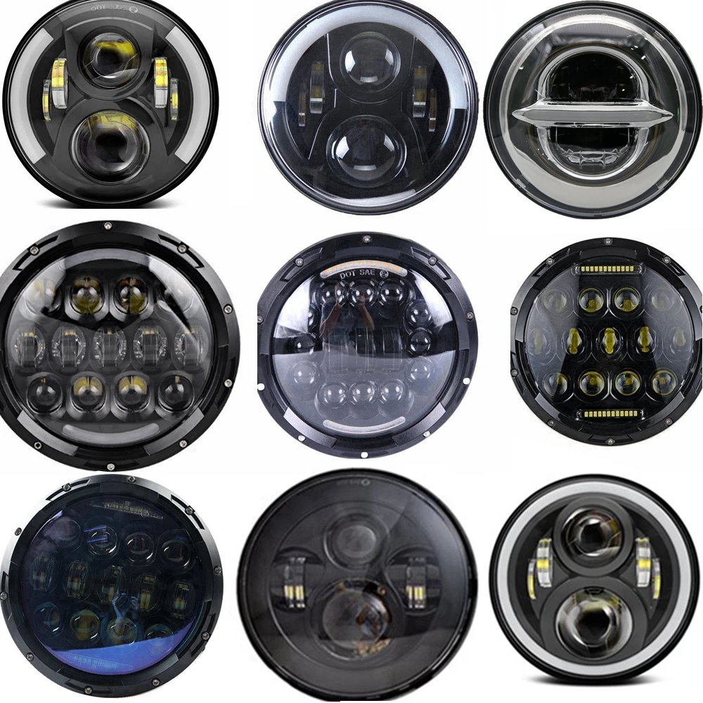 Для Lada 4x4 urban Niva Halo фара 12 24v 7 &quotкруглая H4 Hi/ближнего света светодиодные фары для Jeep