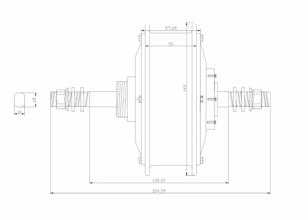 Clearance High Speed 24V 36V 48V 350W Ebike Brushless Gearless Mini Hub Motor Rear Wheel With 7 Speed Gear Hub Dropout 135mm 1