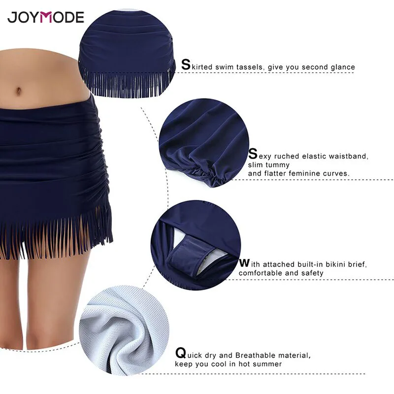 Сексуальная Женская одежда для плавания JOYMODE новинка 2019 бикини Однотонная юбка с