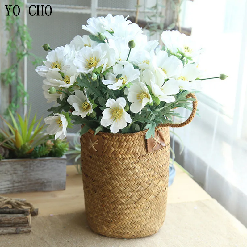 YO CHO Artificial Flowers High Quality Likelife Coreopsis Bouquet Silk Flower For Home Decor Wedding Party Supplies Fake Flowers