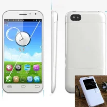 5.3 “Android 4.2.1 MTK6589 Quad Core V10 téléphone intelligent 1 GB RAM + 4 GB ROM téléphone portable V12 mobile téléphone russe téléphone H-mo