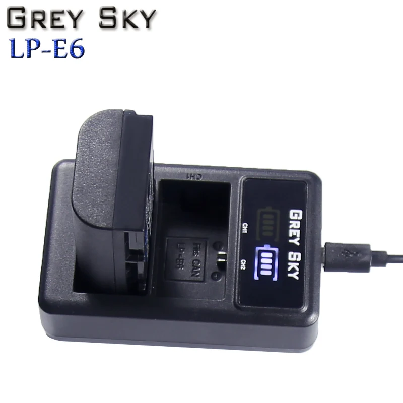 2650mAh 7.2V LP-E6 LP E6 Battery+ USB LCD Charger For Canon EOS 5D4 5D3 60D 6D 7D 70D 80D 5DSR Camera