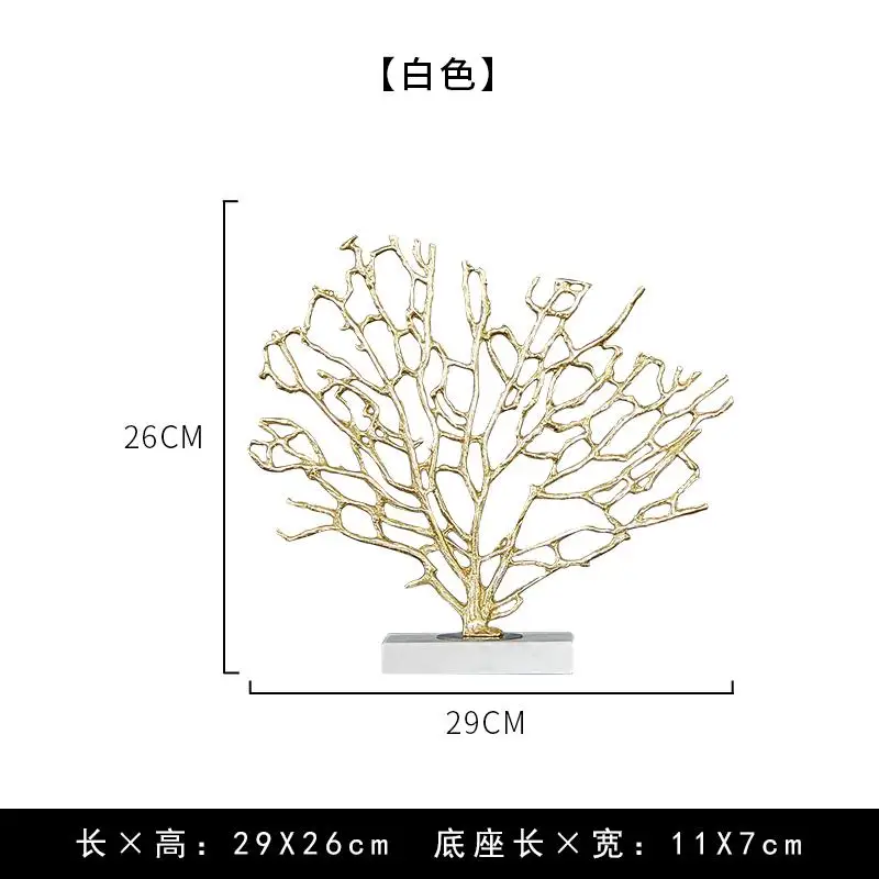 Современные аксессуары для дома медные золотые украшения из кораллов модельные украшения для гостиной мраморные украшения - Цвет: A