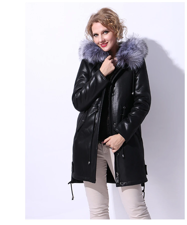 Women Winter Jacket Long Parka Artificial Fur Collar Hooded Coats Leather Jackets Loose Winter Coat Women Plus Size 5XL CH686 (13)