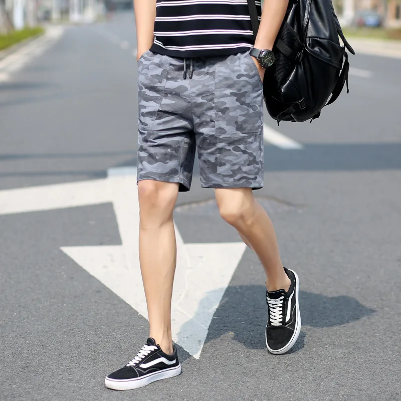 Мужские джинсовые шорты плюс размеры 4XL камуфляж укороченные мужские джинсы свободные прямые летние бермуды мужской повседневное Drawstring Camo бриджи