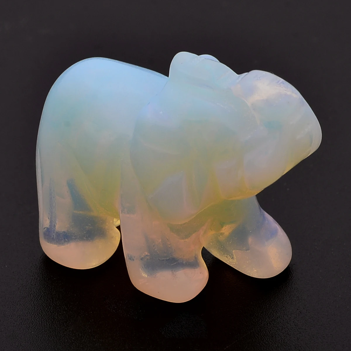 1pcs Mayitr Gem Stone Decoration Crafts Hand Carved Elephant Opal Home Decor Lucky Ornament Craft 15''
