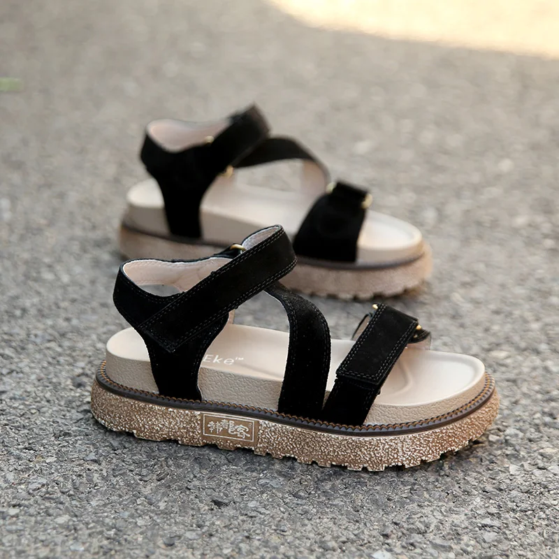 Летние женские пляжные сандалии в римском стиле женская обувь на толстом каблуке женская летняя обувь для отдыха на плоской подошве размеры 34-43