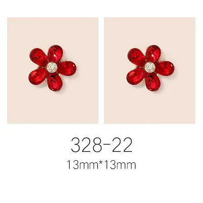 10pcs/lot super big luxury metal Nail art jewelry drop tears Rhinestone flower nails parts decorations Manicure Nail Accessories - Цвет: 328-22