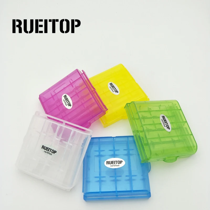 

RUEITOP 1Pcs Portable Plastic Battery Case Holder Storage Box For AAA/AA Battery Rechargeable Batteries Full Cover