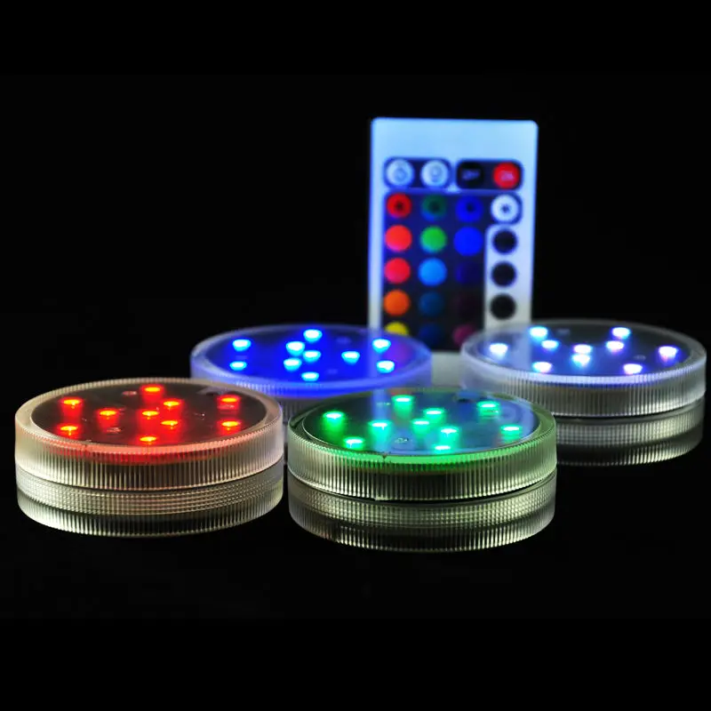 

Kitosun 4pcs Remote Controlled 10 Multi-colors LEDs Submersible LED Light for Party Wedding Decoration