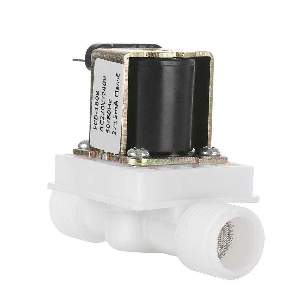 1 шт. пластиковый электромагнитный клапан 12 в 24 В 220 В Электрический магнитный клапан управления водой переключатель нормально закрытый 1/" электрическое оборудование