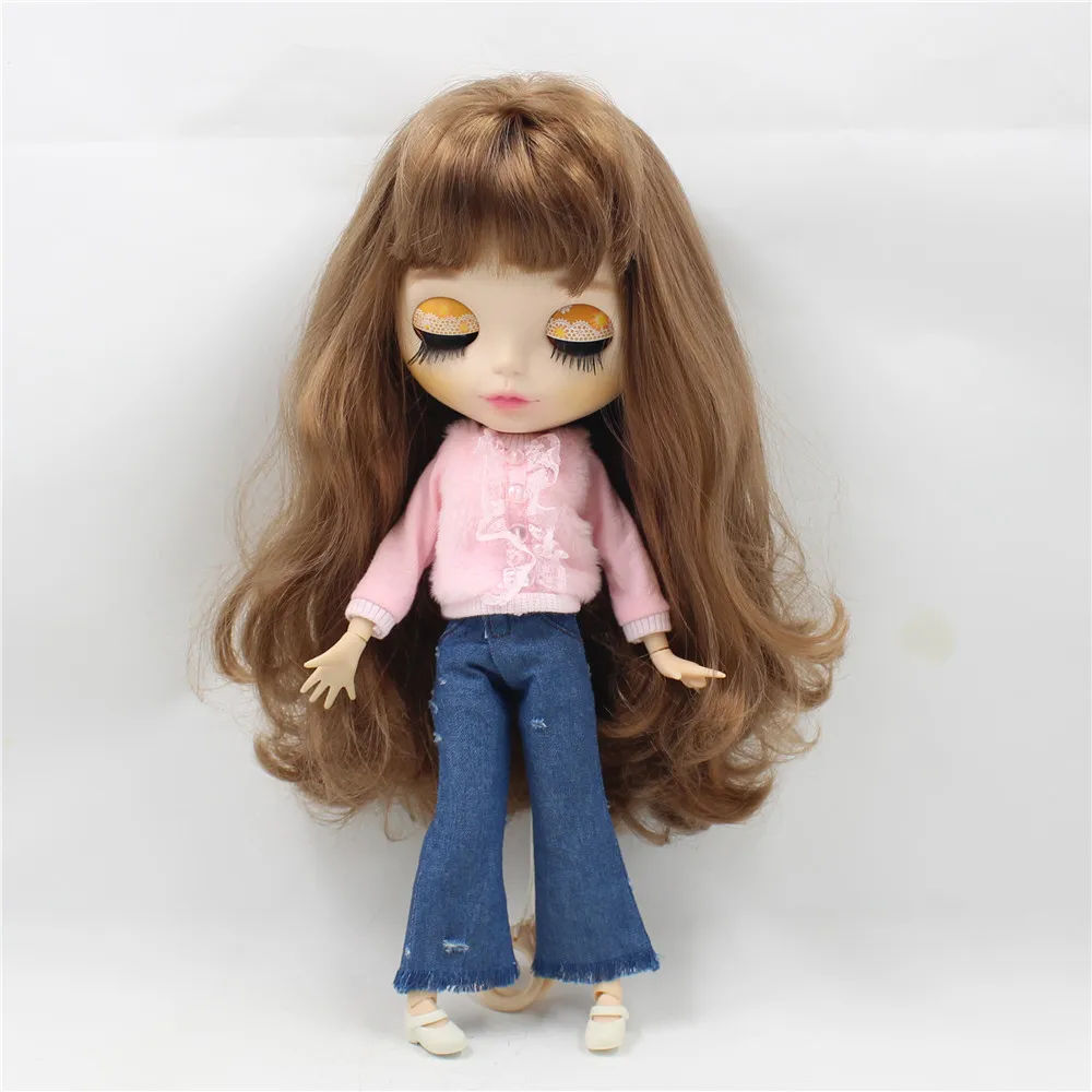 Blyth doll icy licca боди розовая кружевная рубашка синие джинсы, только одежда без куклы
