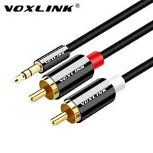 VOXLINK 2RCA Aux Cable 3.5MM Jack to 2RCA Stereo Audio Cable For Amplifier Phone Computer Speaker Home Theater DVD