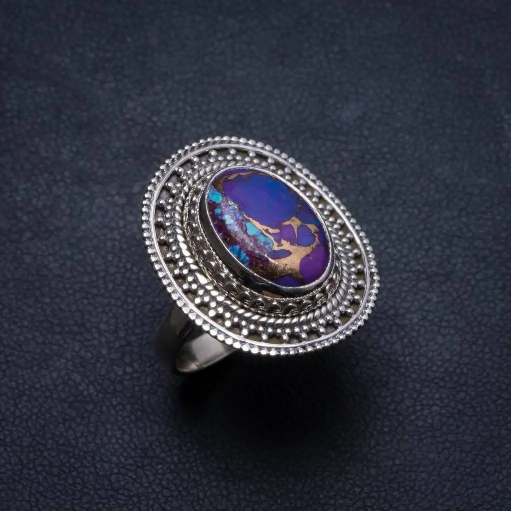 

Natural Turquoise Handmade Unique 925 Sterling Silver Ring, US size 7.5 X2013