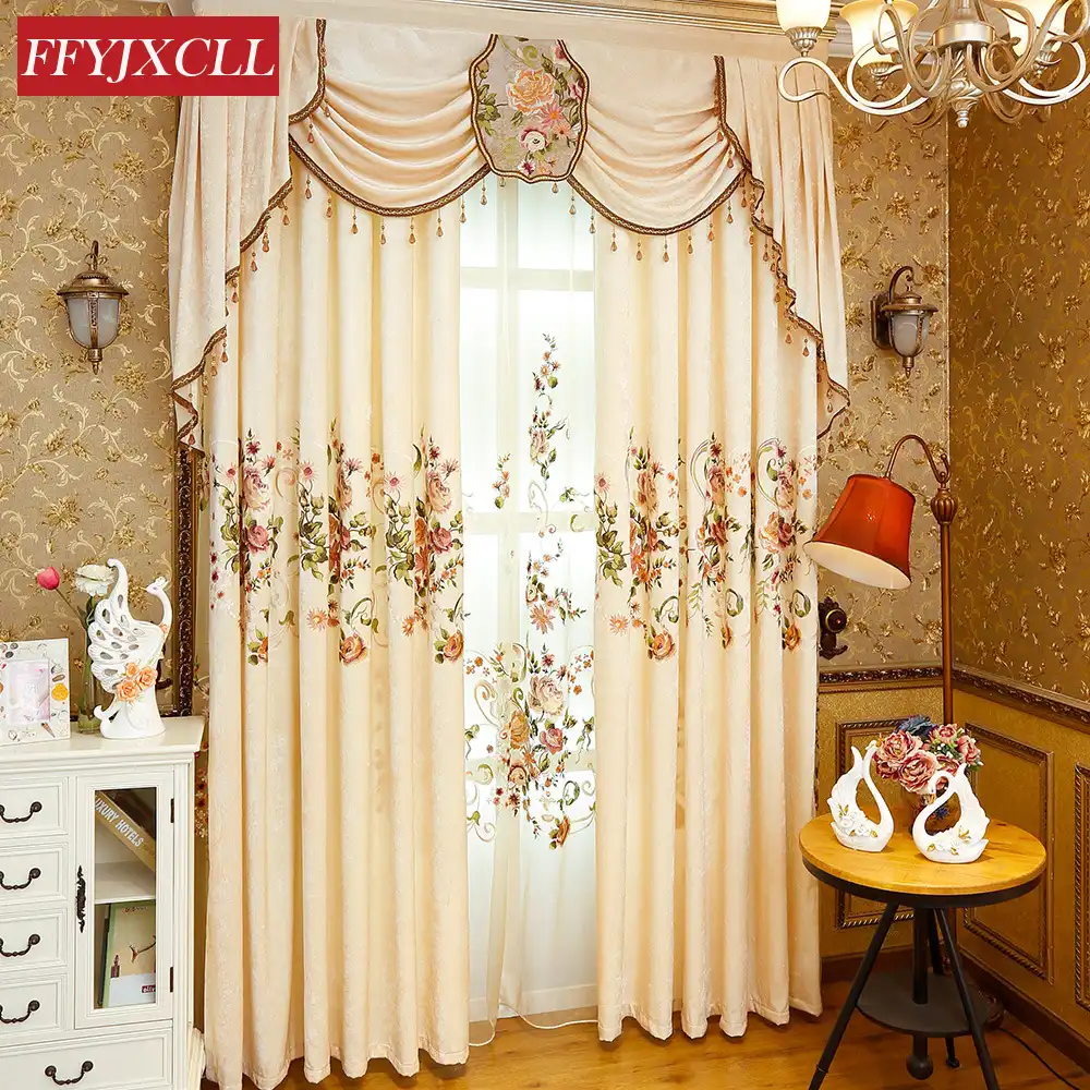 victorian drapes with attached valances