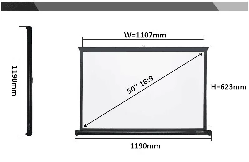 5" Диагональ 16:9 формат HDTV портативный Настольный экран в проектор для презентаций экран с матовым белым для внутренней проекции