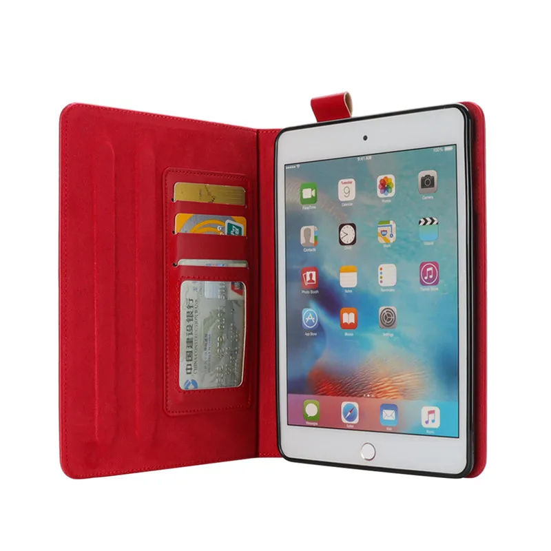 Магнитный PU кожаный чехол для Apple iPad mini 1234 Smart Cover для iPad mini 7,9 дюймов с кошельком для карт держатель карандаша + стилус