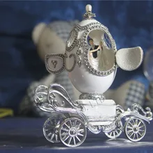 Домашний декор Eggshell карета музыкальные шкатулки Свадебная пара открытая Eggshell алмаз в форме сердца Музыкальная Шкатулка Балерина коробки подарок на день Святого Валентина