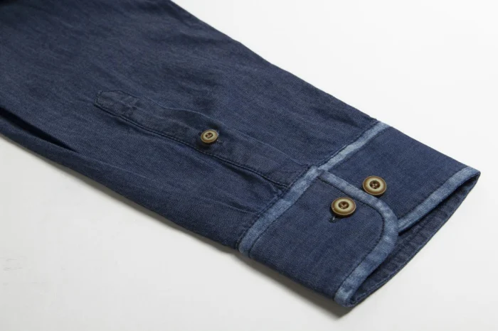 TS осенне-зимняя высококачественная Мужская рубашка с длинным рукавом хлопок модная повседневная мужская рубашка синий размер s-xxl