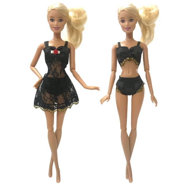 Mini doll accessories pajamas lace bra+underwear clothes for barbie doll  clothes XNY