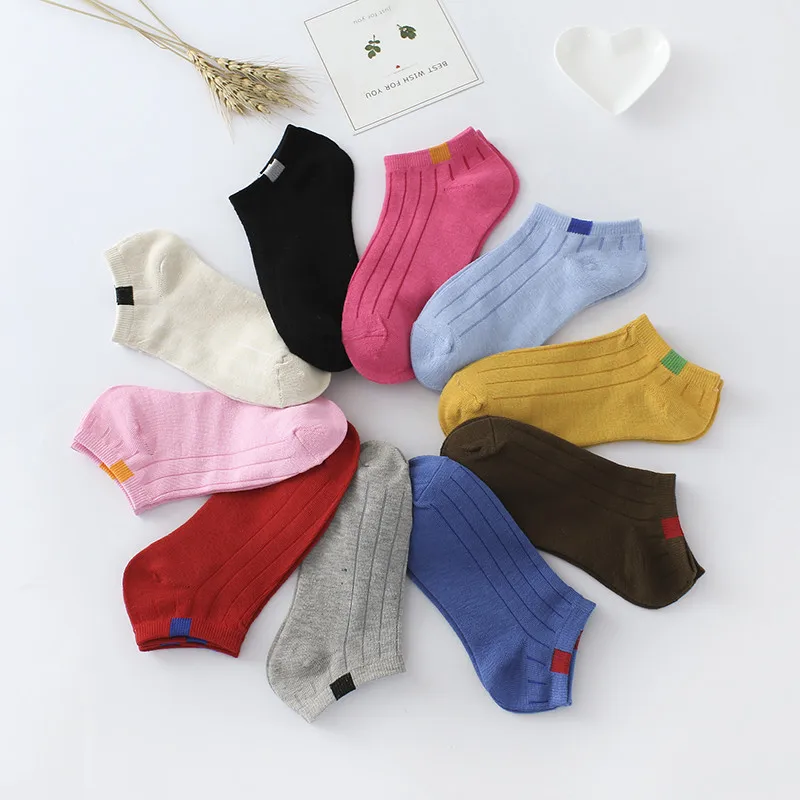 

Fshion Leisure Cotton Shallow Mouth Breathable Short Sock Solid Color Stripe Comfortable NonSlip Women Short Sock