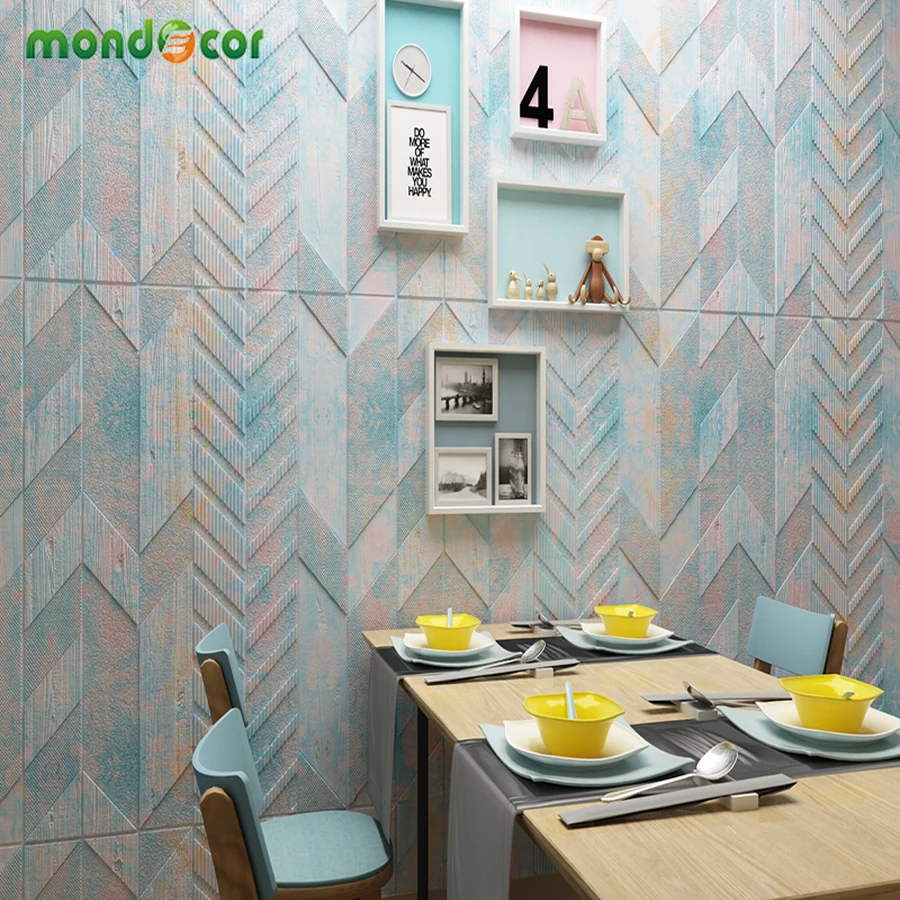 

2019 Modern Popular Self-adhesive 3D Wallpapers for Kids Room Thick Waterproof Arrow Shape Contact Papers Wall Cover Room Decor