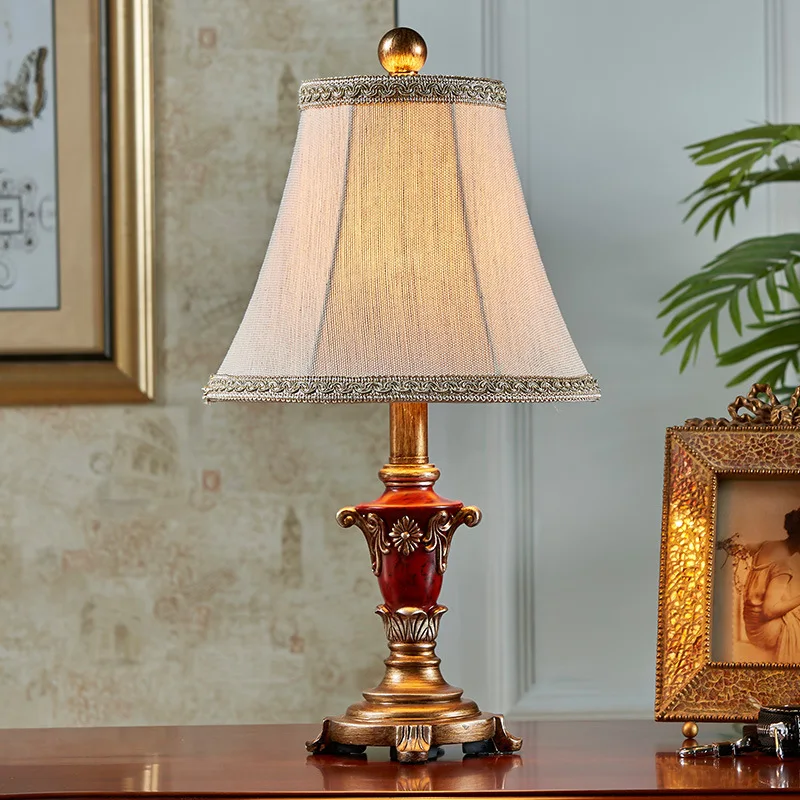 

TUDA Free Shipping Personality Creative Resin Table Lamp Retro American Country Style Table Lamp Eye Protection LED Desk Lamp