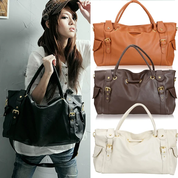 

Unique Lady Duffle Bag Single Shoulder Tote Large Capacity Handbag 4 color
