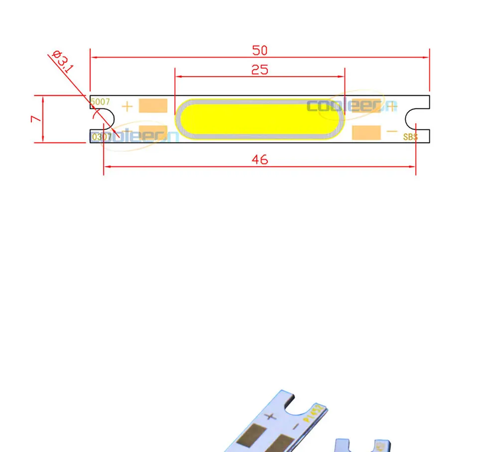507MM 9V 5W COB LED Strip Light Source for Wall Lamp Desk Work Lights 5CM COB Chip Warm Natural Cold White LED Bulbs (1)