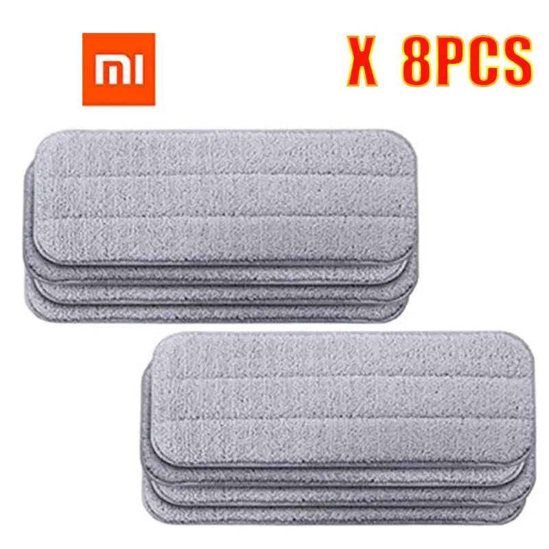8pcs Сменная Швабра Xiao mi jia Deerma для mi jia, распылительная Швабра для воды, вращающаяся на 360 градусов, тканевая насадка, деревянные из карбонового волокна, ткань C2 - Цвет: 8pcs
